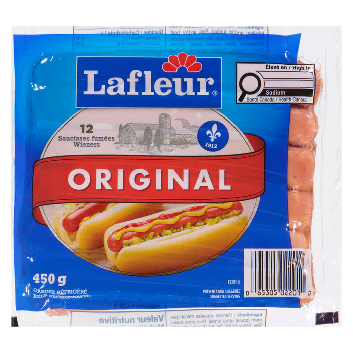 Saucisses fumées Original Lafleur, emb. de 12, 450 g