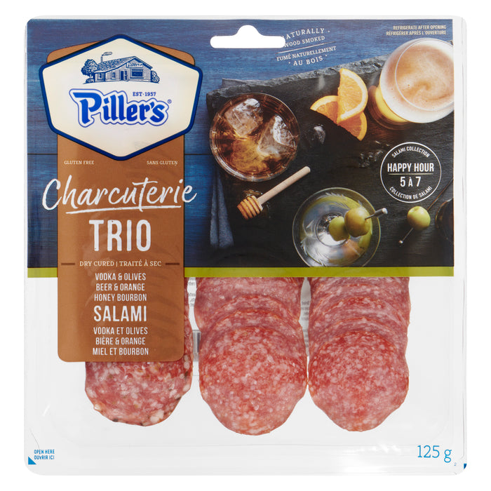 Trio de charcuterie Piller's « Happy Hour » (assortiment de salamis), 125 g