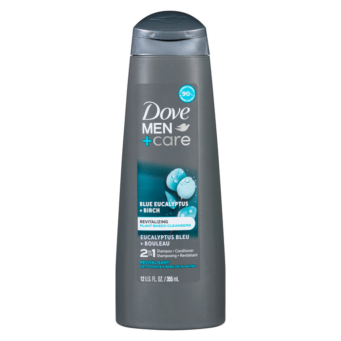 Dove Men+Care 2 in 1 Shampoo + Conditioner Blue Eucalyptus + Birch, 355 ml