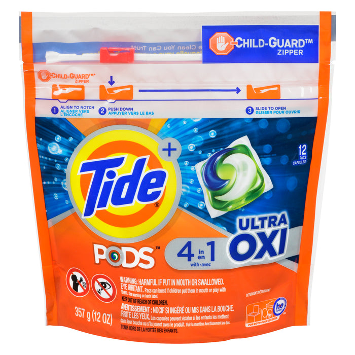 Capsules de détergent à lessive avec Ultra OXI Tide – emb. de 12