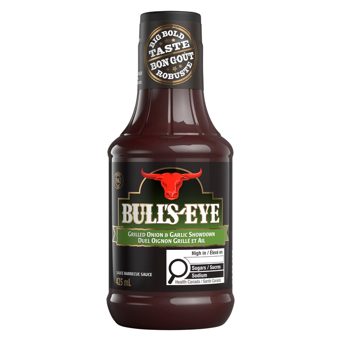 Sauce barbecue Duel oignon grillé et ail Bull's-Eye, 425 ml