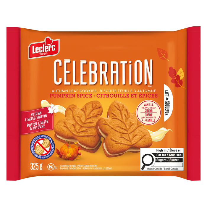 Biscuits feuille d'automne citrouille et épices Célébration, 325 g