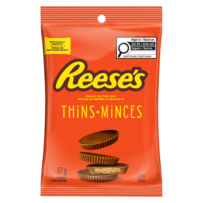 Reese's Thins Candy Peanut Butter Cups, 87 g