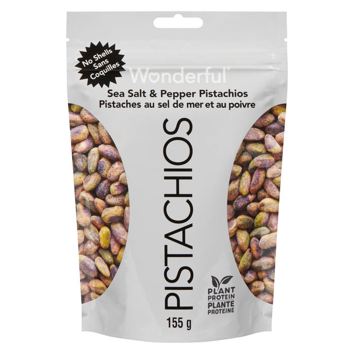 Wonderful No Shells Sea Salt & Pepper Pistachios, 155 g