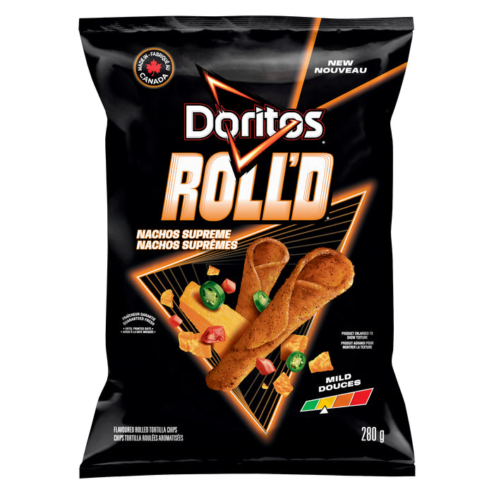 Croustilles de tortillas saveur Nachos suprêmes Roll'd Doritos – 280 g