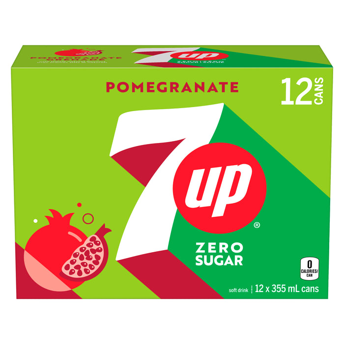 Boisson gazeuse Zéro Sucre 7UP Grenade, 355 ml, emb. de 12