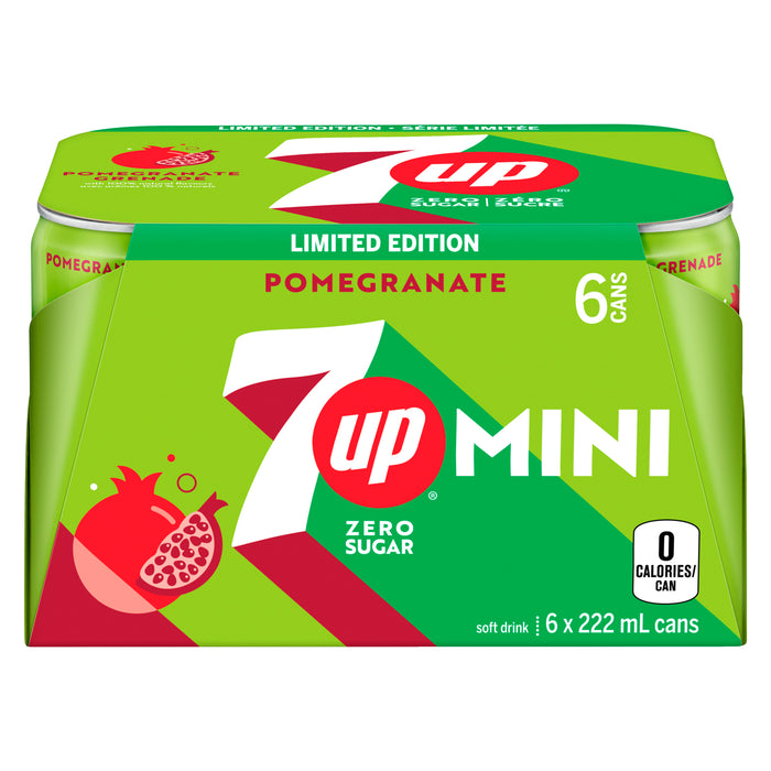 7UP Mini Shirley Temple Dark Pomegranate Zero Sugar, 222 ml, 6-Pack