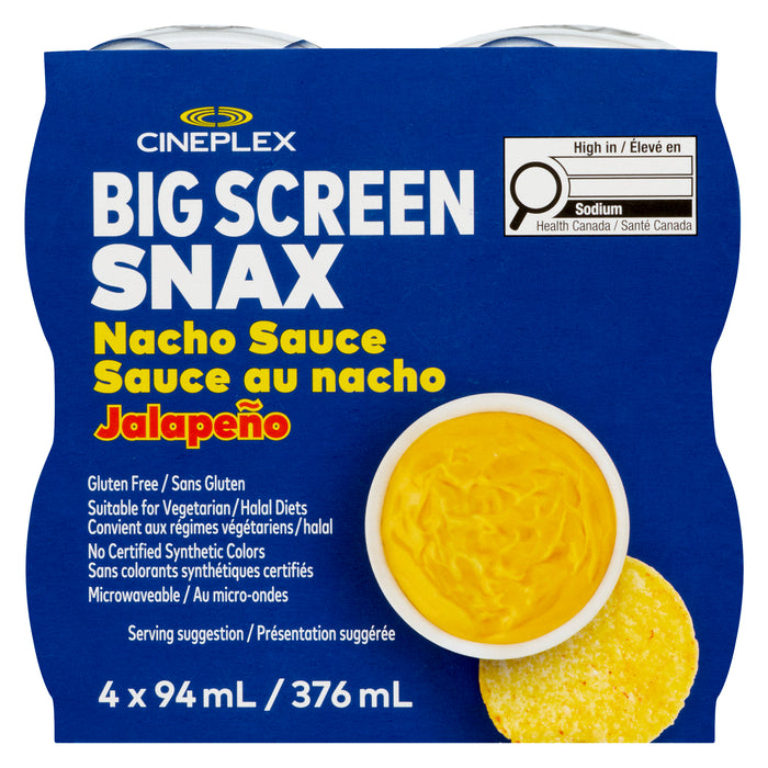 Cineplex Big Screen Snax Jalapeño Nacho Sauce, 94 ml, 4-Pack