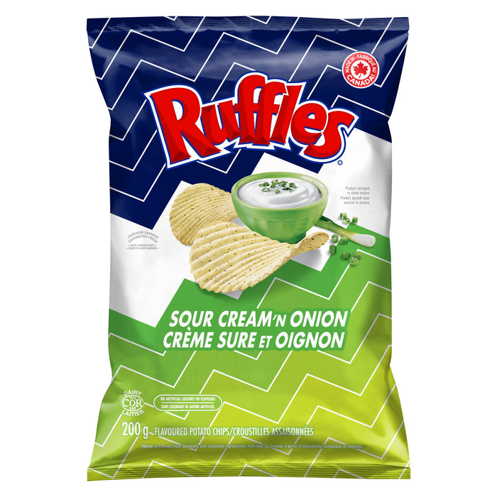 Croustilles Ruffles Crème sure et oignon, 200 g