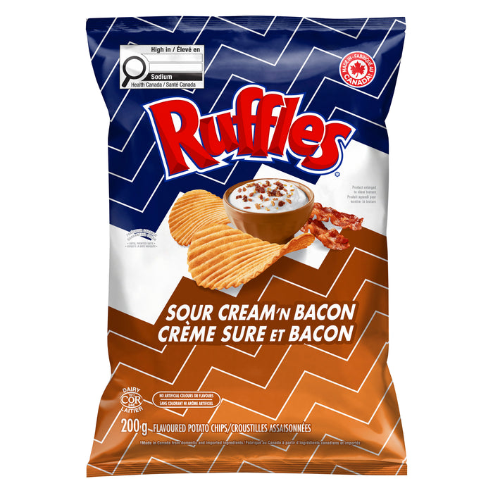Ruffles Chips Sour Cream & Bacon, 200 g