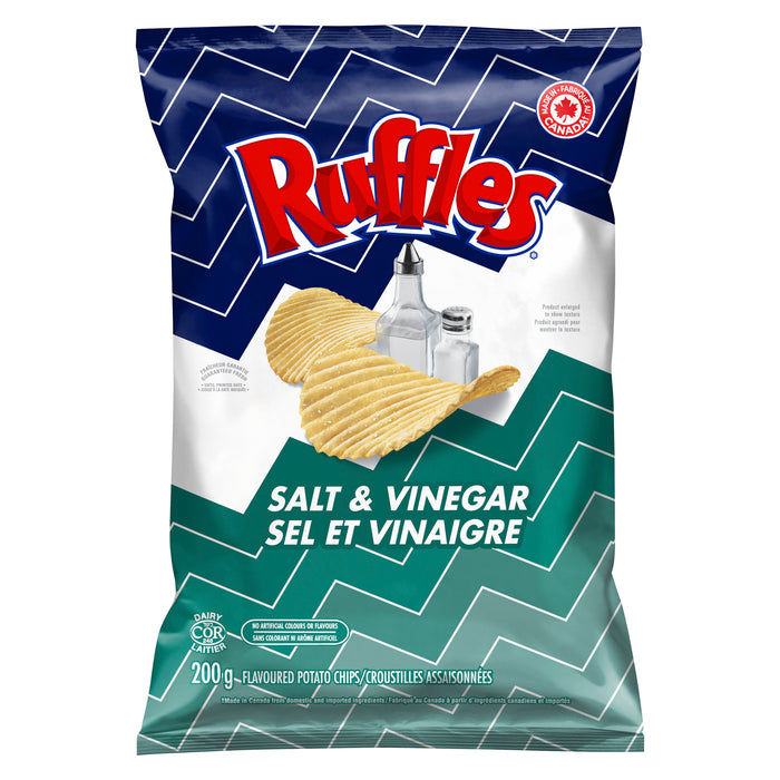 Ruffles Salt & Vinegar Potato Chips, 200 g