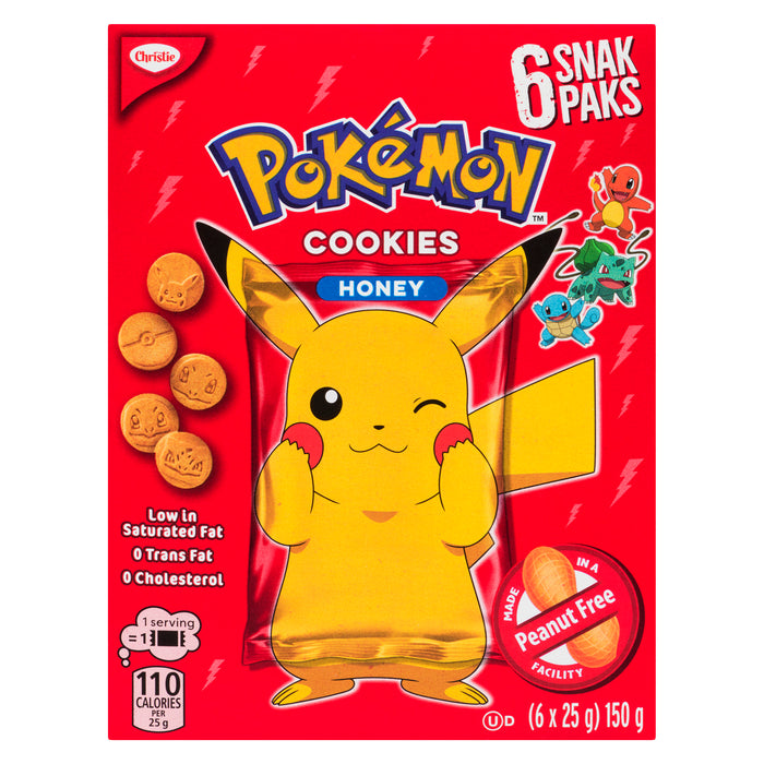 Biscuits Pokémon à saveur de miel Christie, 25 g, emb. de 6 sacs