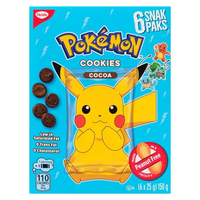 Biscuits au cacao Pokémon Snak Paks Christie, 25 g, emb. de 6