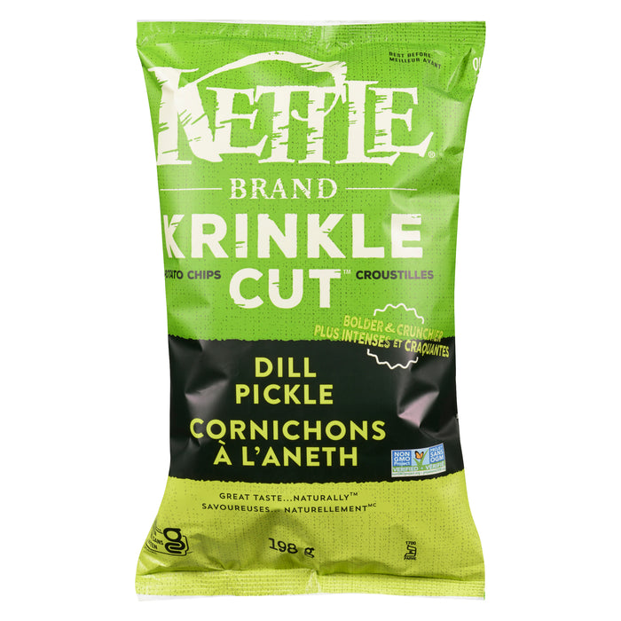Croustilles Kettle Crinkle Kut Cornichons à l'aneth, 198 g