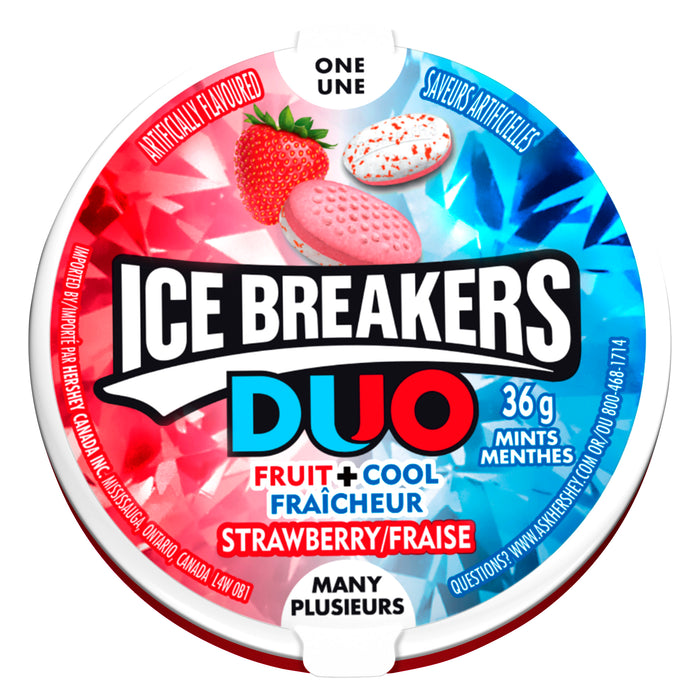 Pastilles à la fraise Duo Fruit + Cool Ice Breakers, 36 g
