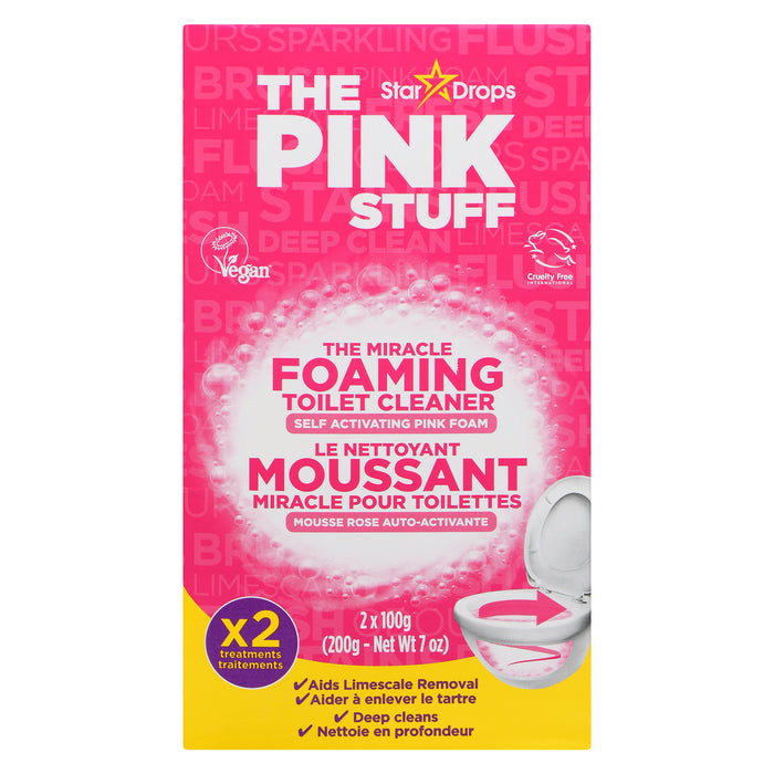 The Pink Stuff The Miracle Foaming Toilet Cleaner Self Activating Pink Foam, 100 g, 2-Pack