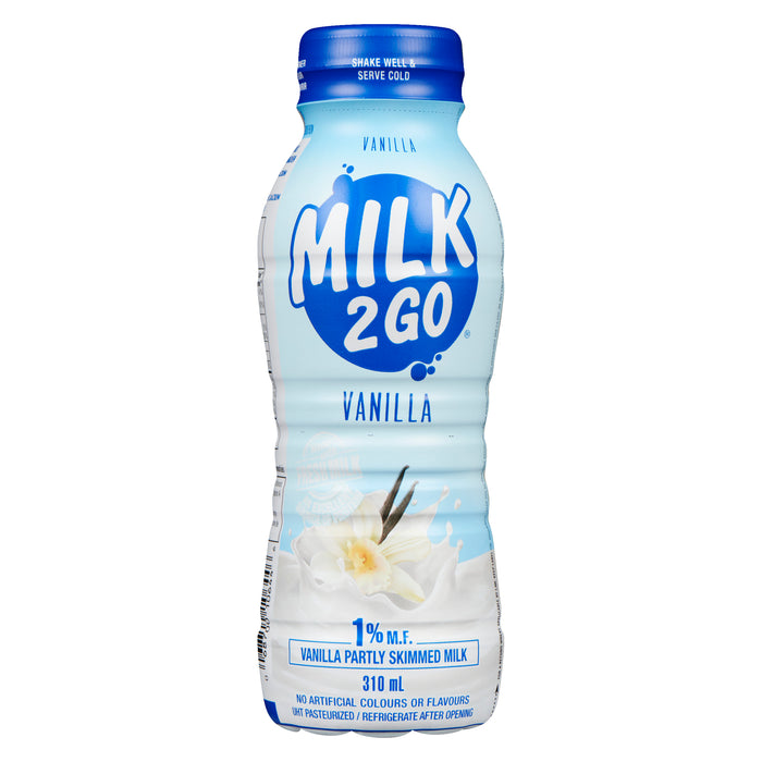 Milk 2 Go Vanilla Partly Skimmed Milk 1% M.F., 310 ml