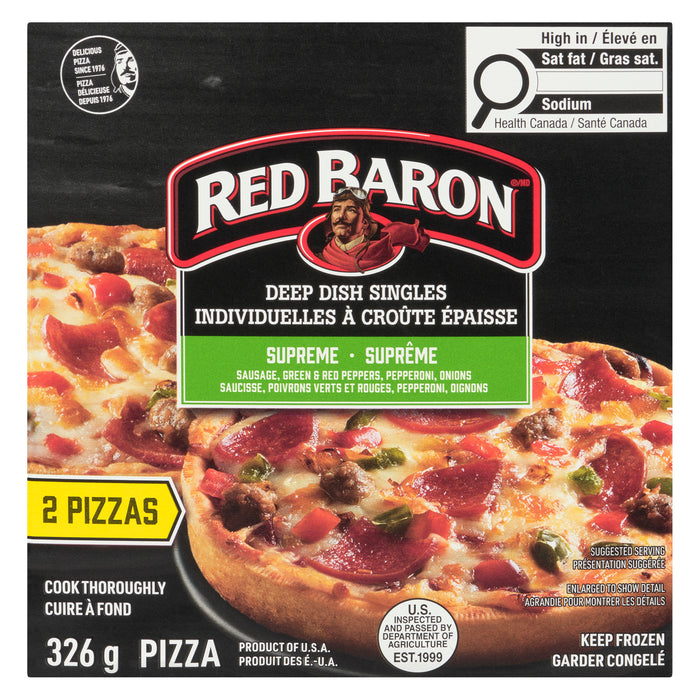 Red Baron Deep Dish Supreme Pizza, 326 g
