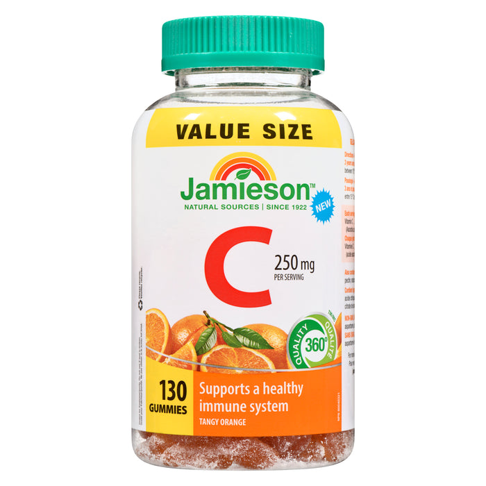 Jamieson Vitamin C Tangy Orange Gummies, 130-Pack