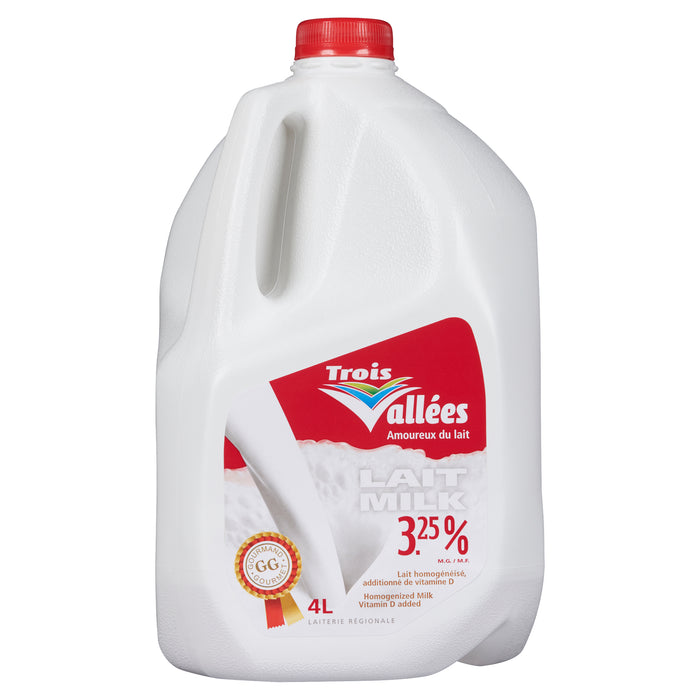 Trois Vallées Lait 3.25% M.G., 4 L