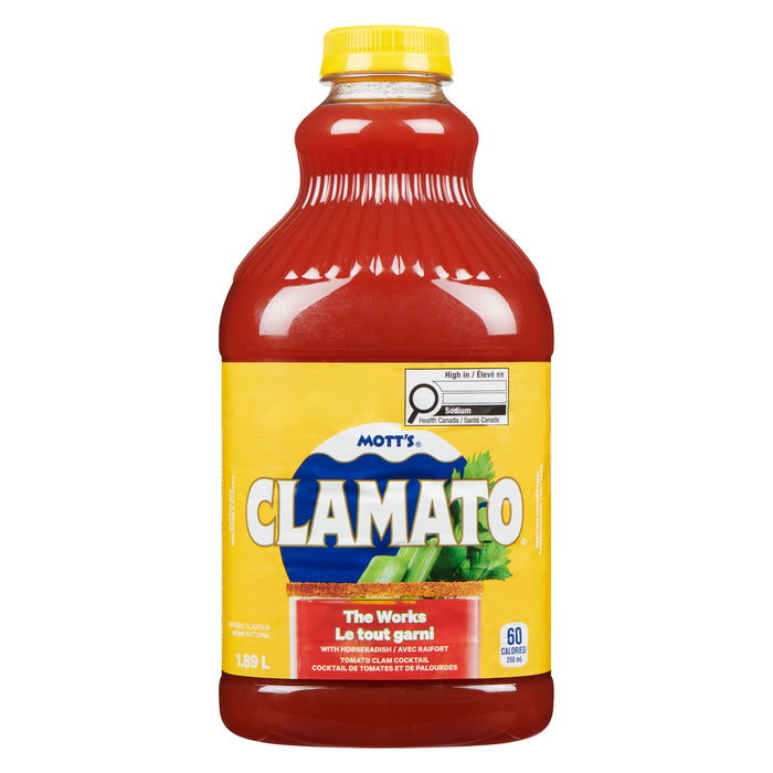 Cocktail de tomates et de palourdes Le Tout Garni de Mott's Clamato, 1,89 L
