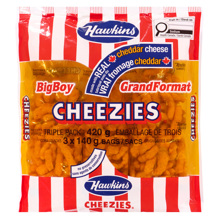 Grignotines au fromage Big Boy Cheezies d'Hawkins, emb. de 3 - 420 g
