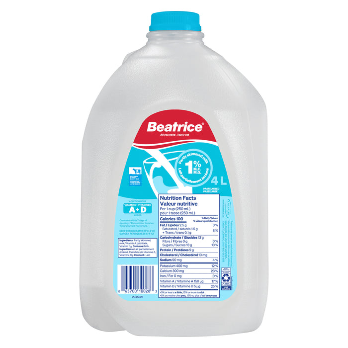 Beatrice Partly Skimmed Milk 1% M.F. - 4L