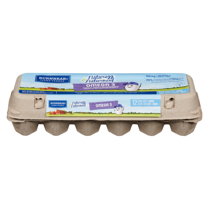 Oeufs Burnbrae Farms Naturoeuf Oméga-3 de calibre gros, emballage de 12