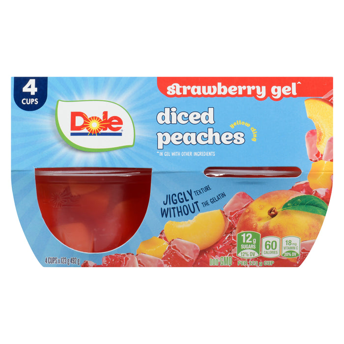 Dole Pêches dans une Gelée aux Fraises, emb. de 4, 123 g