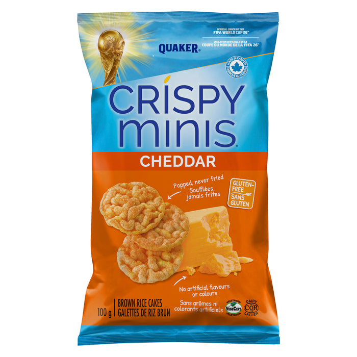 Quaker Crispy Minis Croustilles de Riz Brun Cheddar, 100 g