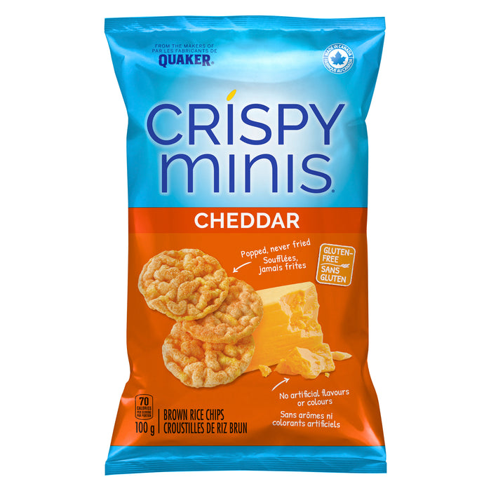 Quaker Crispy Minis Croustilles de Riz Brun Cheddar, 100 g