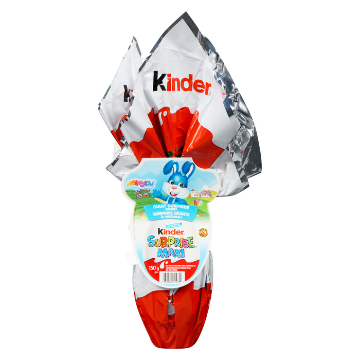 Kinder Surprise Maxi Milk Chocolate with Milky Lining and Surprise Toy, 150 g