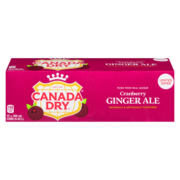 Canada Dry Soda Gingembre aux Canneberges, emb. de 12, 355 ml