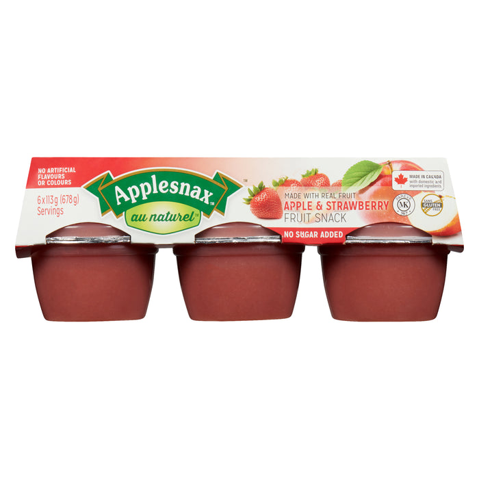 Applesnax Au Naturel Apple and Strawberry Fruit Snack 6pk. - 678g