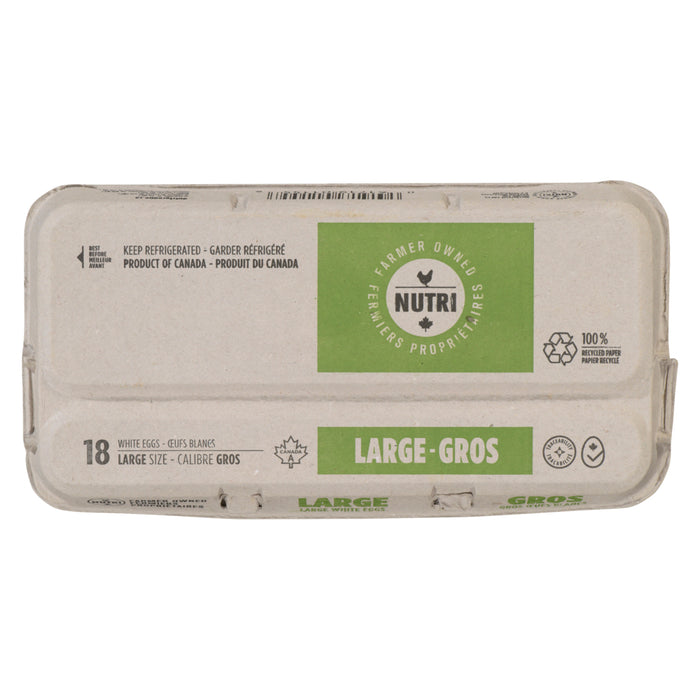 Nutri Large White Eggs, 18-Pack