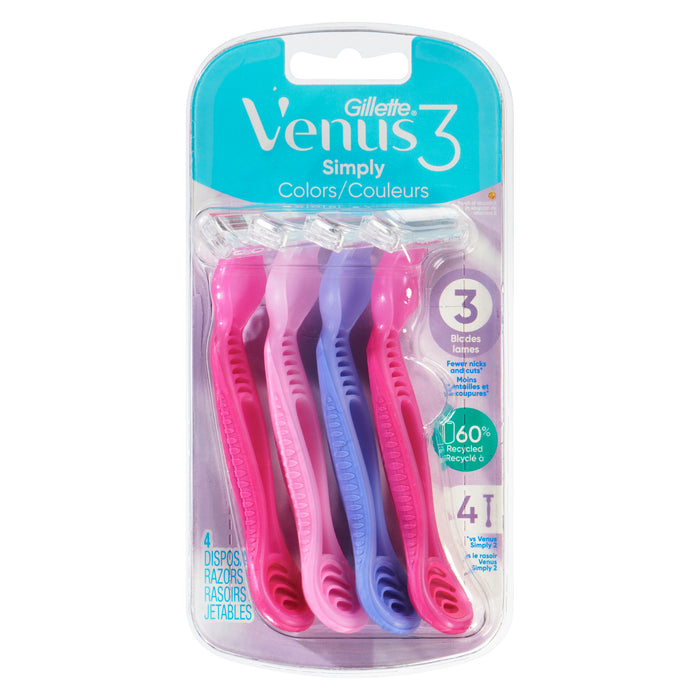 Gillette Venus Simply 3 Razors - 4pk.