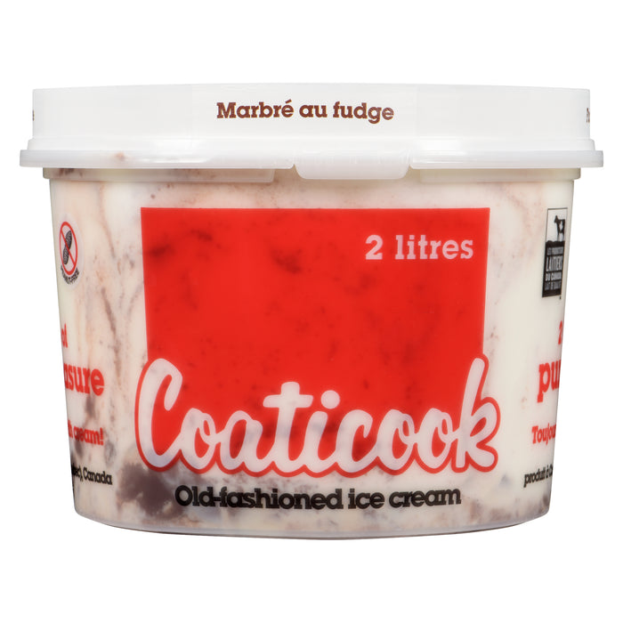 Coaticook Crème Glacée à l'Ancienne Marbré au Fudge, 2 L