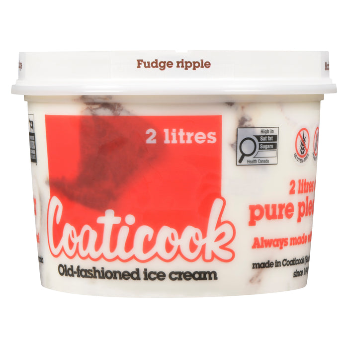 Coaticook Crème Glacée à l'Ancienne Marbré au Fudge, 2 L