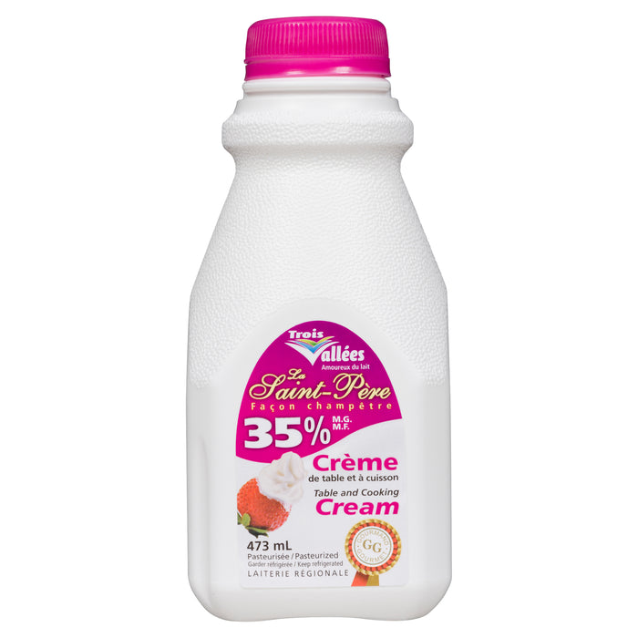 Trois Vallées La Saint-Père façon champêtre crème 35% M.G., 473 ml