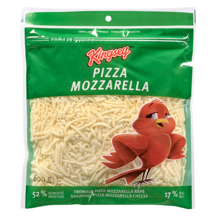 Kingsey Fromage Pizza Mozzarella Râpé 17 % M.G., 600 g