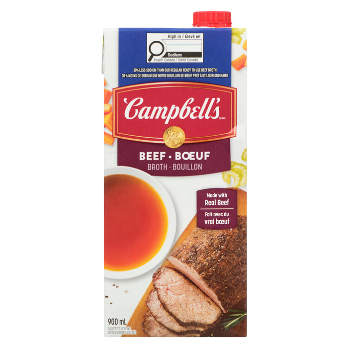 Bouillon de buf Campbell's avec 30 % moins de sel - 900 ml
