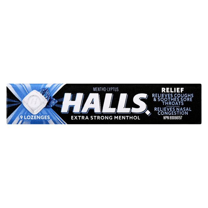 Halls Relief Mentho-Lyptus Extra Strong Menthol, Lozenges