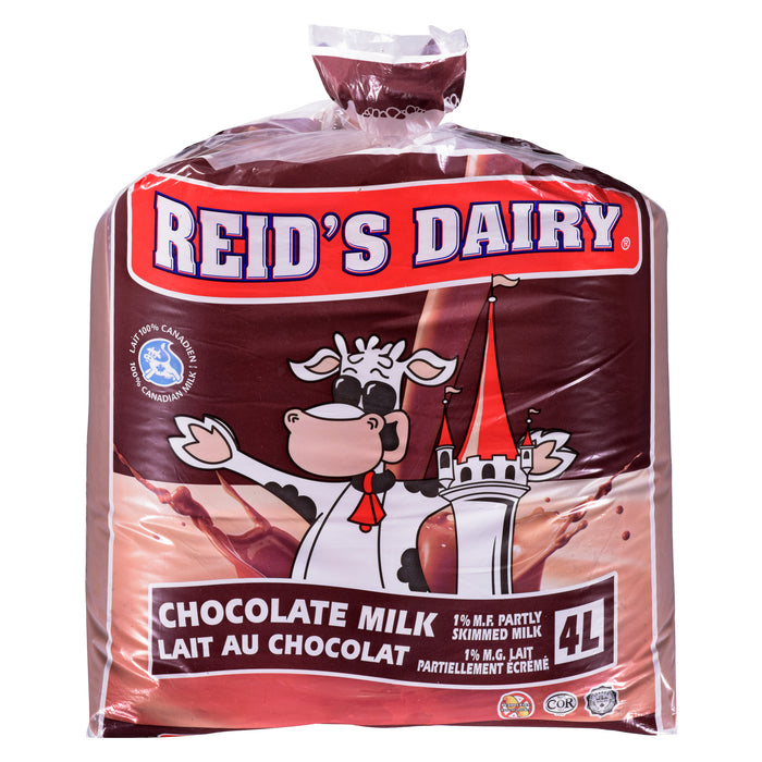 Reid's Dairy lait partiellement écrémé lait au chocolat 1%, 4 L