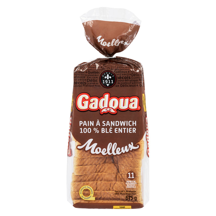 Gadoua Pain à 100 % de Blé Entier Sandwich Club, 675 g