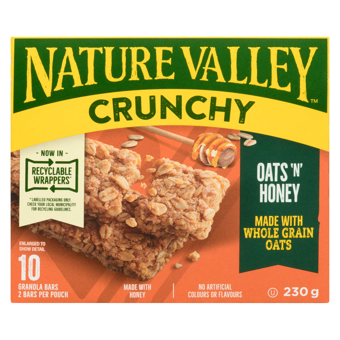 Barres granola Croquantes avoine et miel Val Nature - 10 barres - 230 g