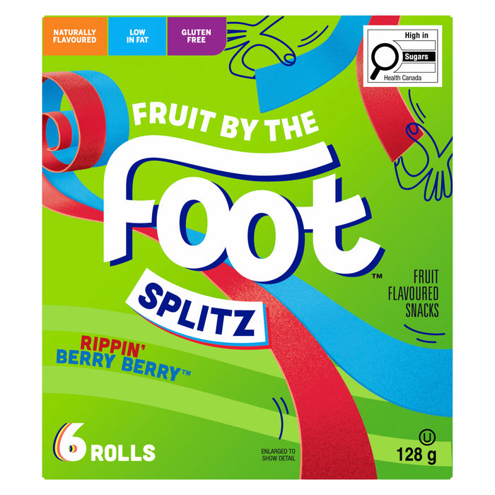 Fruit by the Foot Fruit Snacks Rippin' Berry Berry Flavour, 6-Pack, 128 g