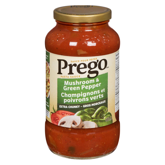 Prego Pasta Sauce Mushroom & Green Pepper Extra Chunky, 645 ml