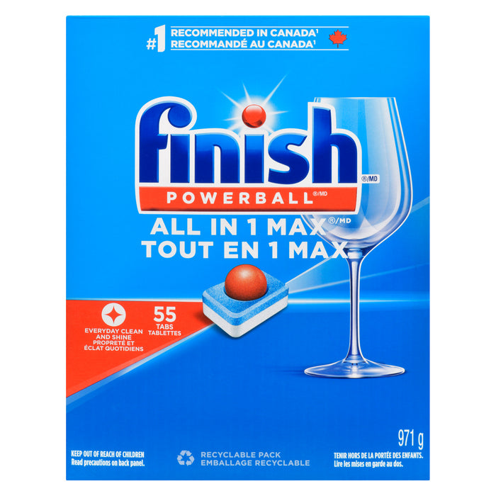 Détergent pour lave-vaisselle Finish Powerball Max in 1 - emb. de 55