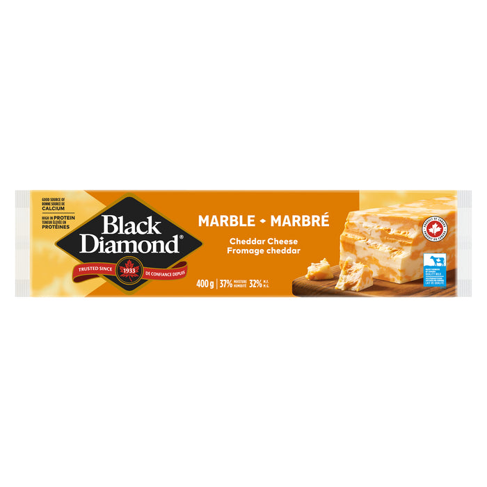 Fromage cheddar marbré Black Diamond, 32 % M. G., 400 g