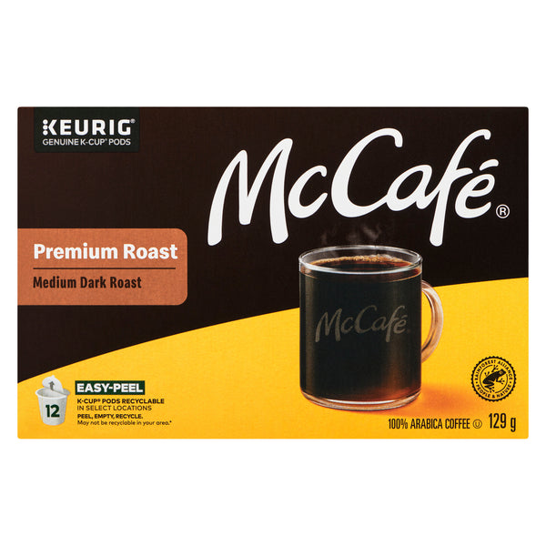 McCafé 100% Arabica coffee Medium Dark Roast Fine Ground Coffee Recyclable K -Cup Pods 12pk